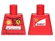 Part No: 973pb1701  Name: Torso Racing Suit with Ferrari, Shell, and Santander Logos on Front, Scuderia Ferrari Logo on Back Pattern (Stickers)