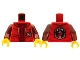 Part No: 973pb2061c01  Name: Torso Jacket with Pockets and Radio over Dark Red Sweater, Deep Sea Logo with Anchor and Tentacle on Back Pattern / Dark Red Arms / Yellow Hands