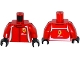 Part No: 973pb2143c01  Name: Torso Speed Champions with Ferrari and AFcorse Logo Pattern / Red Arms / Black Hands