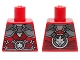 Part No: 973pb2172  Name: Torso Ninjago Dark Red Straps, Silver Armor, Clasps and Round Emblem Pattern