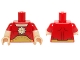 Lot ID: 341787682  Part No: 973pb2196c01  Name: Torso Muscles, Gold Atomic Symbol and Large Belt Pattern / Light Nougat Arms with Molded Red Short Sleeves Pattern / Light Nougat Hands