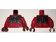 Part No: 973pb2425c01  Name: Torso Nexo Knights Female Armor Chest Plate and Dark Red Spots Pattern / Red Arms / Dark Red Hands