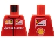 Part No: 973pb2478  Name: Torso Speed Champions with Shell, UPS, Ferrari and White Santander Logo Front, Ferrari and Shell Logos Back Pattern
