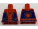 Part No: 973pb2514  Name: Torso Spider-Man Costume 8 Dark Blue, Thin Web, Small Spider with Thin Abdomen Pattern