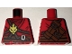 Part No: 973pb2516  Name: Torso Ninjago Brown Rope, Gold Medallion and Dark Red Undershirt Front, Scabbards on Back Pattern