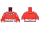 Lot ID: 392157203  Part No: 973pb2589c01  Name: Torso Shirt with Round Collar, Necklace with 4 Beads and White Tied Belt with Calendar Numbers Pattern / Red Arms / Red Hands