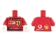 Part No: 973pb3049c01  Name: Torso Racers Ferrari Shell Vodafone front, Shell Vodafone Logo back (Stickers) with F. Massa Name Pattern / Red Arms / White Hands