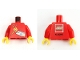 Part No: 973pb3201c01  Name: Torso Kladno 2013 Paint Brushes, Minifigure Head, LEGO Logo KLADNO Back Pattern / Red Arms / Yellow Hands