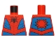 Part No: 973pb3367  Name: Torso Spider-Man Costume 10 Black Spider, Dark Red Webbing, Blue Vest and Belt Pattern