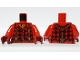 Part No: 973pb3797c01  Name: Torso Plaid Flannel Shirt with Suspenders Pattern / Red Arms / Dark Red Hands