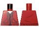 Part No: 973pb5192  Name: Torso Hoodie with Pockets, Dark Red Zipper and Trim over White Shirt Pattern