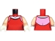 Part No: 973pb5369c01  Name: Torso Female Dress Top with White Collar over Bright Pink Shoulders, Neck and Back Pattern / Light Nougat Arms / White Hands
