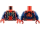 Part No: 973pb6099c01 Name: Torso Super Hero Costume with Dark Blue and Gold Spider, Panels, Metallic Light Blue Trim, Dark Red Webbing Pattern / Dark Blue Arms / Red Hands Part No: 973pb6099c01 Name: Torso Super Hero Costume with Dark Blue and Gold Spider, Panels, Metallic Light Blue Trim, Dark Red Webbing Pattern / Dark Blue Arms / Red Hands