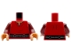 Part No: 973pb6102c01  Name: Torso Shirt with Dark Red Creases, Black and Dark Bluish Gray Belt, Nougat Neck Pattern / Dark Red Arms with SW Kaminoan Emblem Pattern / Nougat Hands