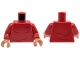 Part No: 973pb6204c01  Name: Torso Crew Neck Shirt with Dark Red Creases and Blue Name Tag Pattern / Red Arms / Nougat Hands