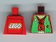 Part No: 973px14a  Name: Torso Castle Ninja Vest Green Tattered Pattern (Robber) - LEGO Logo on Back