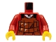 Part No: 973px15c01  Name: Torso Castle Ninja Armor Brown Leather Pattern (Robber) / Red Arms / Yellow Hands