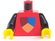 Lot ID: 406204522  Part No: 973px47c01  Name: Torso Castle Classic Shield Tri-Colored Pattern / Black Arms / Yellow Hands