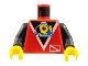 Lot ID: 199200815  Part No: 973px52c01  Name: Torso Divers Submarine Logo Pattern / Black Arms / Yellow Hands