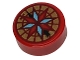 Part No: 98138pb370  Name: Tile, Round 1 x 1 with Dark Red, Bright Light Blue and Gold Compass Pattern