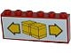 Part No: BA003pb10  Name: Stickered Assembly 6 x 1 x 2 with Boxes and Arrows Pattern (Sticker) - Sets 6377 / 6391 - 2 Brick 1 x 6