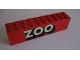Part No: BA029pb01  Name: Stickered Assembly 10 x 2 x 2 with 'ZOO' Pattern (Sticker) - Set 258-1 - 2 Brick 2 x 10