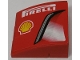 Part No: BA074pb02L  Name: Stickered Assembly 3 x 3 x 1 with 'PIRELLI', Shell Logo and Intake Pattern Model Left Side (Sticker) - Set 8143 - 3 Slope, Curved 3 x 1, 1 Plate 1 x 3