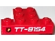 Part No: BA133pb01  Name: Stickered Assembly 4 x 3 x 2/3 with Fire Logo and 'TT-8154' Pattern (Sticker) - Set 8154 - 2 Plate 1 x 1, 1 Plate 1 x 4, 1 Plate 2 x 3