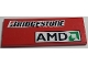 Part No: BA152pb01L  Name: Stickered Assembly 8 x 3 with 'Bridgestone' and 'AMD' Logo on Red Background Pattern Model Left Side (Sticker) - Set 8157 - 3 Tile 1 x 8