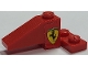 Part No: BA185pb01L  Name: Stickered Assembly 4 x 2 x 1 1/3 with Ferrari Logo On Red Background Pattern Model Left Side (Sticker) - Set 2556 - 1 Slope 33 3 x 1, 1 Plate 2 x 2 Corner