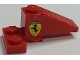 Part No: BA185pb01R  Name: Stickered Assembly 4 x 2 x 1 1/3 with Ferrari Logo On Red Background Pattern Model Right Side (Sticker) - Set 2556 - 1 Slope 33 3 x 1, 1 Plate 2 x 2 Corner
