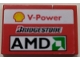 Part No: BA188pb01R  Name: Stickered Assembly 3 x 2 with Shell 'V-Power', Bridgestone and AMD Logo Pattern Model Right Side (Sticker) - Set 8142-2 - 1 Tile 1 x 2, 1 Tile 2 x 2