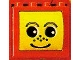 Part No: bb0051  Name: Duplo, Brick 2 x 4 x 2 with Face with Freckles in Yellow Drum