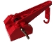 Part No: bb0073c01  Name: String Reel Winch 4 x 4 x 2 with Sloped Top, Metal Handle, Red Drum and Crane Arm with String and Crane Hook Left