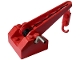Part No: bb0073c02  Name: String Reel Winch 4 x 4 x 2 with Sloped Top, Metal Handle, Red Drum and Crane Arm with String and Crane Hook Right