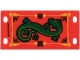 Part No: bb0130  Name: Plastic Flag 4 x 8 with Green Oriental Dragon Pattern