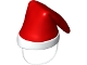 Lot ID: 221764828  Part No: bb0800pb01  Name: Duplo Wear Cloth Santa Cap with White Trim Pattern and Chin Strap