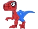 Part No: raptor16  Name: Dinosaur Raptor / Velociraptor with Molded Blue Pants and Tail and White Eye Patches and Printed Black Eyes, Webbing and Spider Pattern (Marvel Spidey-Rex)