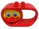 Part No: x1728cx2  Name: Duplo Rattle Teether Oval 2 x 6 x 3 with Handle and Turning Yellow Duck Face with Red Beak and Rattling Eyes
