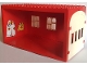 Lot ID: 373137733  Part No: x655c03pb01  Name: Fabuland Garage Block with White Windows and White Doors with 2 White Oxygen Bottles and Yellow Medical Bag Pattern (Stickers) - Sets 137-1 / 347-3