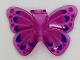 Part No: 29590pb01  Name: Minifigure Wings Butterfly Rounded with Magenta and Blue Pattern