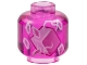 Part No: 3626pb3757  Name: Minifigure, Head without Face with Bright Pink and Dark Pink Cube and Crystals and White Energy Pattern