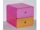 Part No: 56243  Name: Clikits Container, Drawer Unit with 12 Holes with Trans-Pink Drawer with Hole and Trans-Light Orange Drawer with Hole (clikits181 / clikits182)