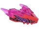Part No: 82276pb08  Name: Dragon Head (Ninjago) Jaw Upper with Horns with Molded Red Face and Printed Black Markings, Dark Purple Rock Eyebrows, Magenta Eyes Pattern