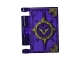 Part No: 24093pb004  Name: Minifigure, Utensil Book Cover with Gold Circle with Spikes, Tan Chevron, Dark Purple Highlights Pattern (Nexo Knights Book of Evil)