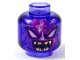 Part No: 3626pb2291  Name: Minifigure, Head Alien with White Eyes, Dark Purple and Magenta Flames, and Open Mouth with Sharp Gold Teeth Pattern