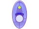 Part No: 92747pb06  Name: Minifigure, Shield Elliptical with Dimensions Keystone Symbol with 1 Large White and 1 Small Lime Circles Pattern