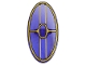 Part No: 92747pb14  Name: Minifigure, Shield Elliptical with SW Gungan Patrol Shield without Dark Pink Glow in Center Pattern