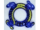 Part No: 98344pb01  Name: Ring 4 x 4 with 2 x 2 Hole and 2 Intertwined Snakes with Lime Pattern (Ninjago Spinner Crown)