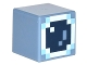 Part No: 19729pb015  Name: Minifigure, Head, Modified Cube with Pixelated Bright Light Blue, Dark Blue, and White Astronaut Helmet Pattern (Minecraft Skin)